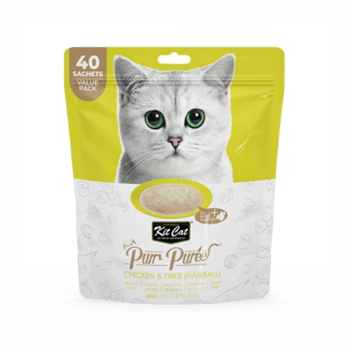 كت كات مكافأة دجاج وألياف مهروس لكرات الشعر 15غ×40...