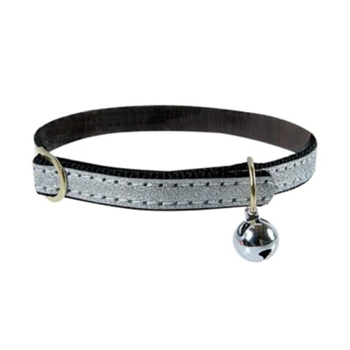 زولكس طوق نايلون أنيق للقطط مع جرس 30سم - اسود