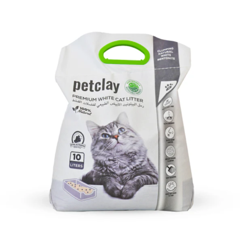بت كلاي بنتونيت الأبيض بالـ كربون رمل طيني للقطط