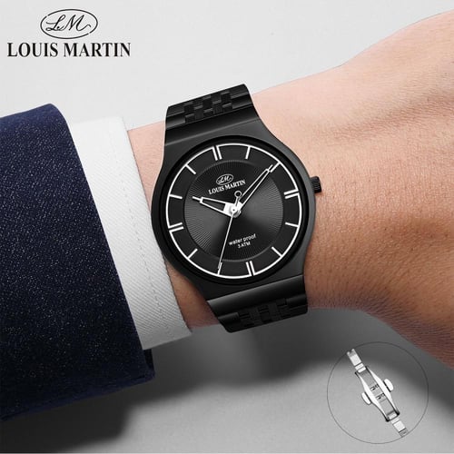 ساعة رسمية فاخرة ستانلس ستيل رجالي من لويس مارتن