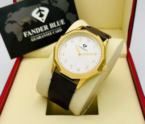 ساعة رسمية ستيل حزام جلد رجالي