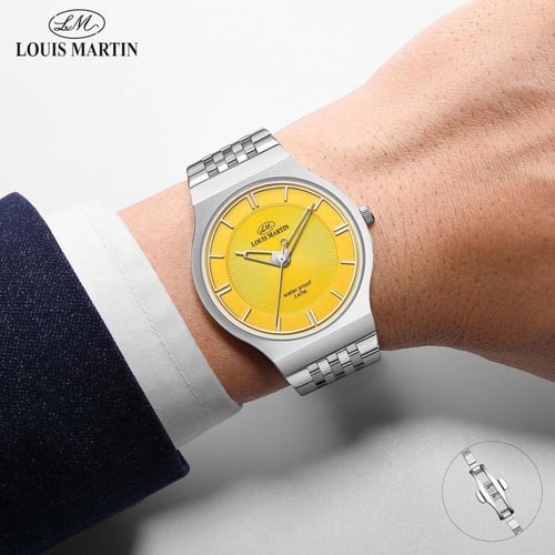 ساعة رسمية فاخرة ستانلس ستيل رجالي من لويس مارتن