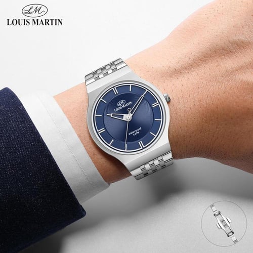 ساعة رسمية فاخرة ستانلس ستيل رجالي من لويس مارتن