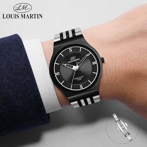 ساعة رسمية فاخرة ستانلس ستيل رجالي من لويس مارتن