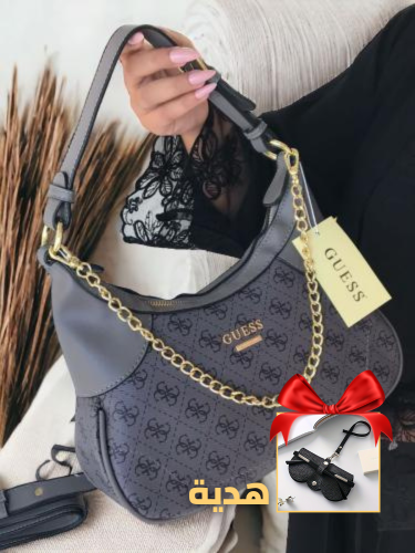 حقيبة جلد فاخرة وسط نسائية رمادي