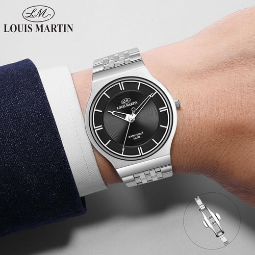 ساعة رسمية فاخرة ستانلس ستيل رجالي من لويس مارتن