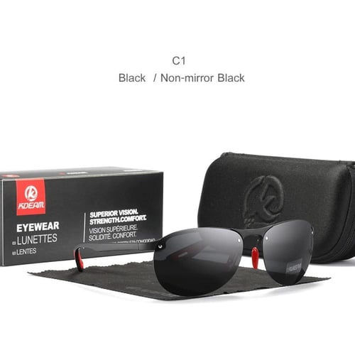 نظارة شمسية بيضاوية دون إطار عدسة UV400 رجالية