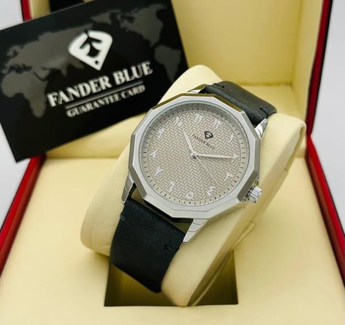 ساعة رسمية ستيل حزام جلد رجالي