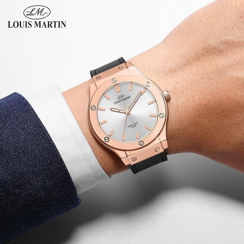ساعة رسمية فاخرة سير جلد رجالي من لويس مارتن