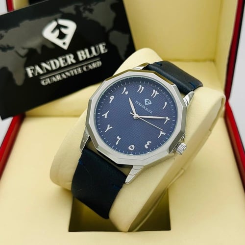 ساعة رسمية ستيل حزام جلد رجالي