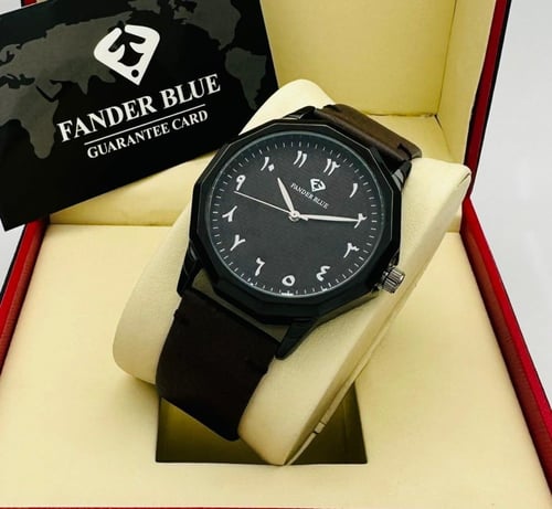 ساعة رسمية ستيل حزام جلد رجالي