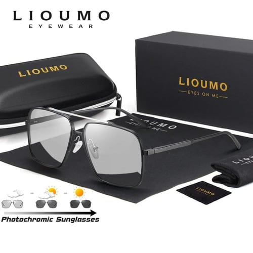 نظارة شمسية مربعة كبيرة فاخرة للرجال مضادة للوهج U...