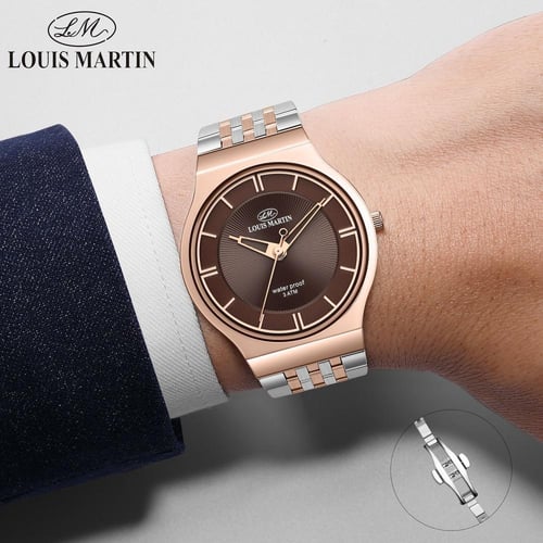 ساعة رسمية فاخرة ستانلس ستيل رجالي من لويس مارتن