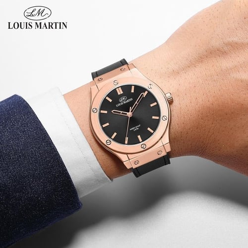 ساعة رسمية فاخرة سير جلد رجالي من لويس مارتن
