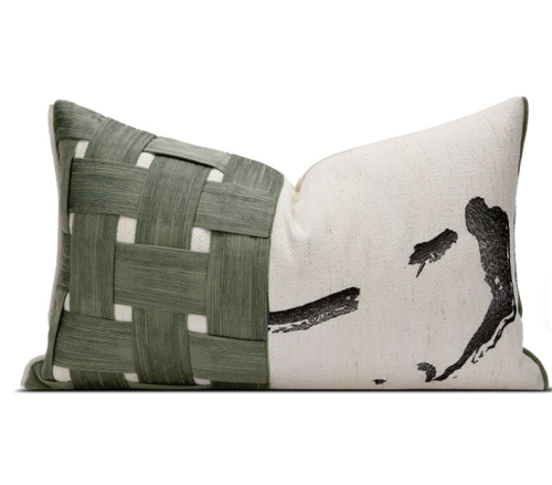 كوشن مودرن اخضر اوف وايت