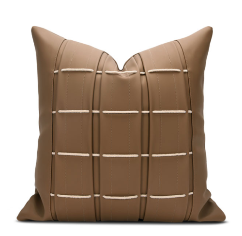 كوشن بني جلد فاخر