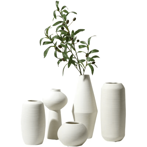 فازة سيراميك بيضاء طراز اسكندنافي حديث 4 4