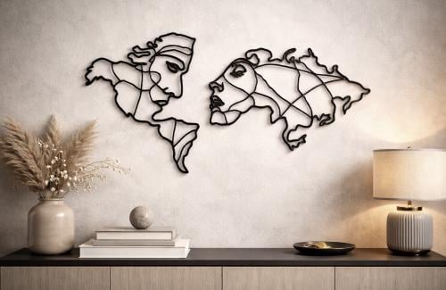 لوحة جدارية خريطة العالم الفنية