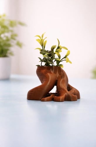 فازة جذع شجرة بطابع طبيعي