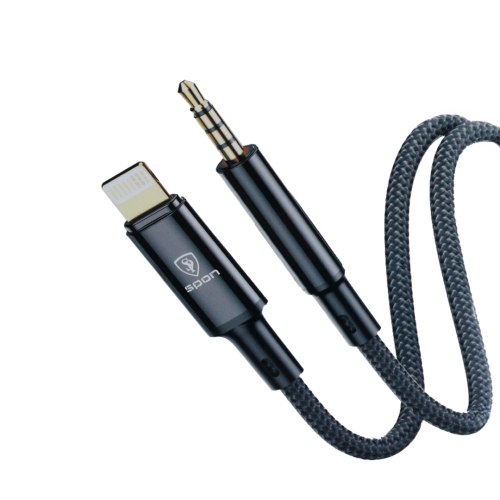 وصلة Aux للايفون ماركة SPON قماش 2 متر