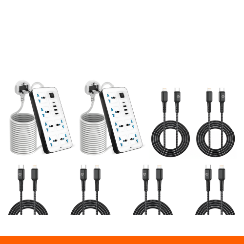 عرض الشحن المنزلي – 2 توصيلة كهربائية + 6 كيابل شح...