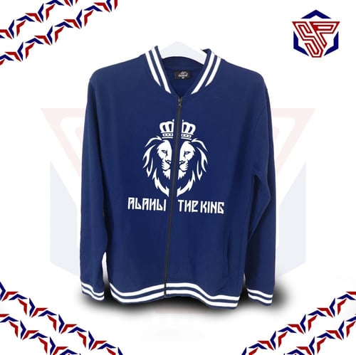 بلوفر مقلم قطني مع سحاب بشعار الأهلي