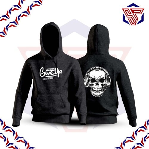 بلوفر SKULL - Never Give Up أسود