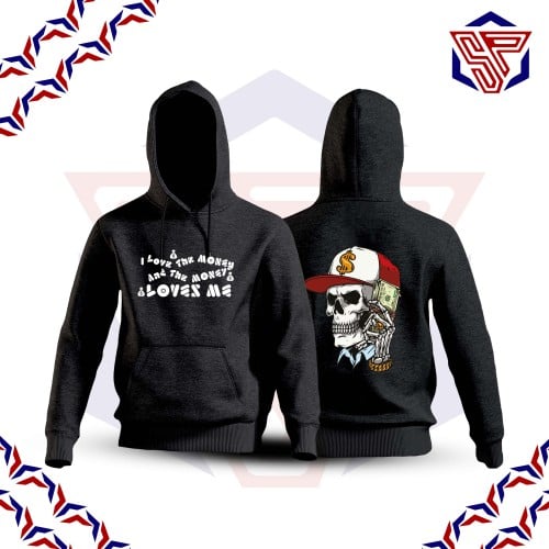 بلوفر SKULL - I Love Money أسود