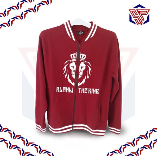 بلوفر مقلم قطني مع سحاب بشعار الأهلي