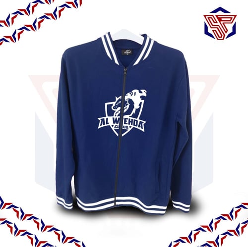 بلوفر مقلم مع سحاب بشعار الوحدة