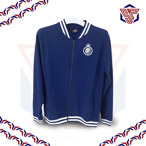 بلوفر مقلم قطني مع سحاب بشعار النصر