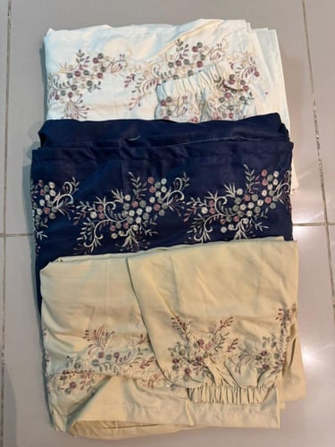 3شراشف بسعر 2شراشف صلاة قطن ناعم ومريح مطرز