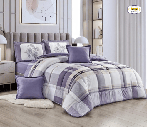 مفرش بيوتي نفرونص 4قطع حشوه وسط