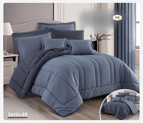 مفرش سوفت نفرين 8 قطع فاخر نضام وجهين