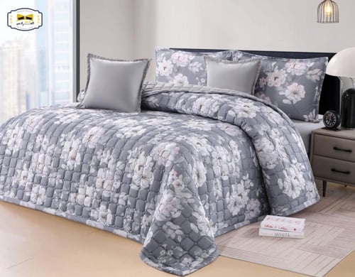 مفرش مضغوط مشجر مايكروفايبر نفرين 6 قطع