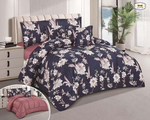 الياسمين مفرش صيفي مكروفابير 6 قطع وجهين - نفرين