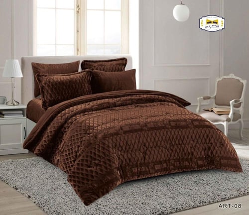 مفرش شتوي مخمل نفرين 6 قطع