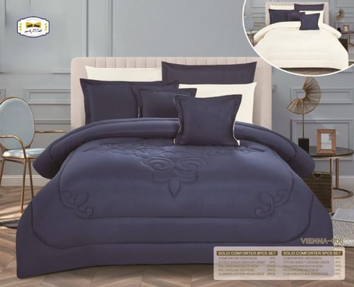 مفرش ساده سوفت وجهين 8 قطع مزدوج