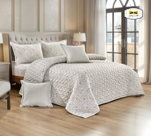 مفرش مضغوط مشجر مايكروفايبر نفرين 6 قطع