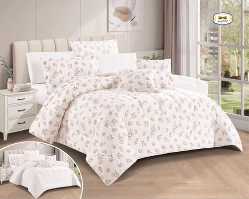 مفرش فلورا نفر ونص 4قطع خامه فاخره