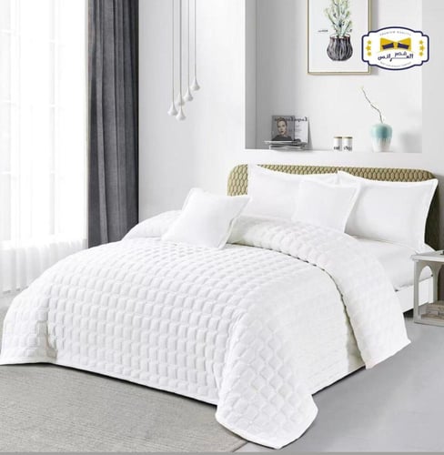 مفرش شتوي مضغوط مخمل سادة نفرين 6 قطع