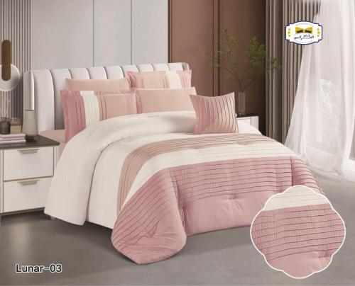 مفرش تيجا مقلم نفر ونص 4 قطع