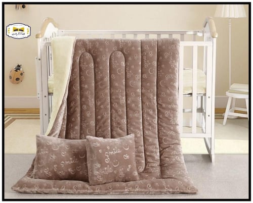 مفرش اطفال 4 قطع مخمل مواليد