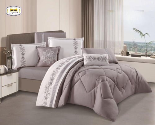 مفرش دانييل مطرز مكروفابير 8 قطع فاخر