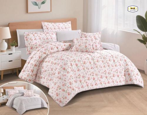 مفرش فلورا نفر ونص 4قطع خامه فاخره