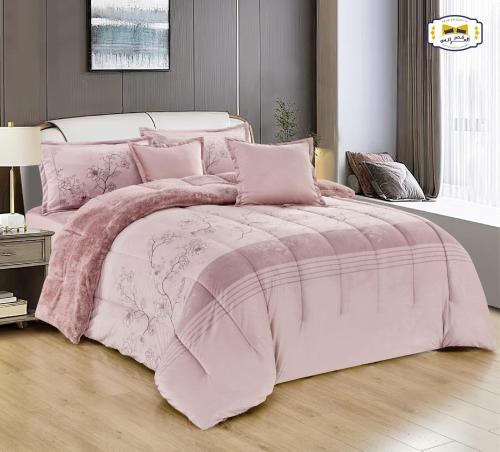 مفرش شتوي 4 قطع فروة الأرنب