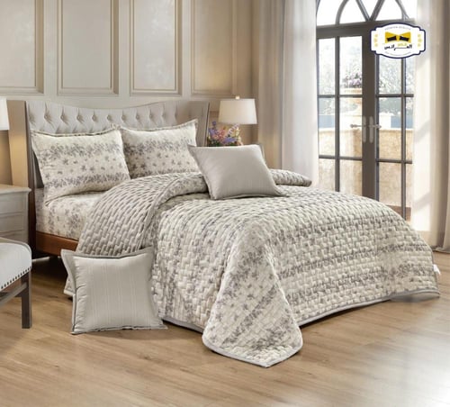 مفرش مضغوط مشجر مايكروفايبر نفرين 6 قطع