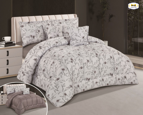 الياسمين مفرش صيفي مكروفابير 6 قطع وجهين - نفرين