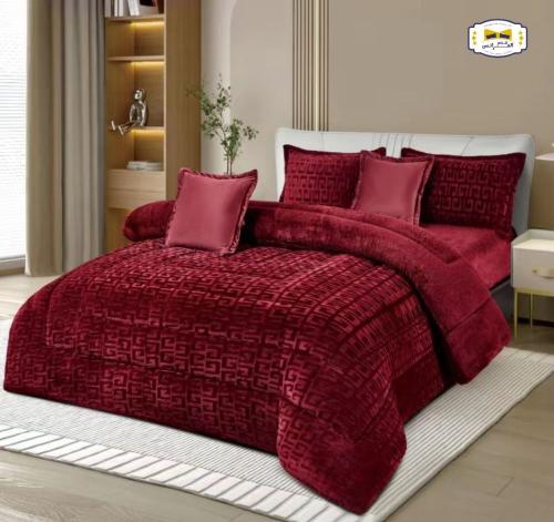 مفرش شتوي نفرين فرو الأرنب مموج 6 قـطـع