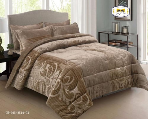 مفرش شتوي مخمل ملكي نفرين 6 قطع